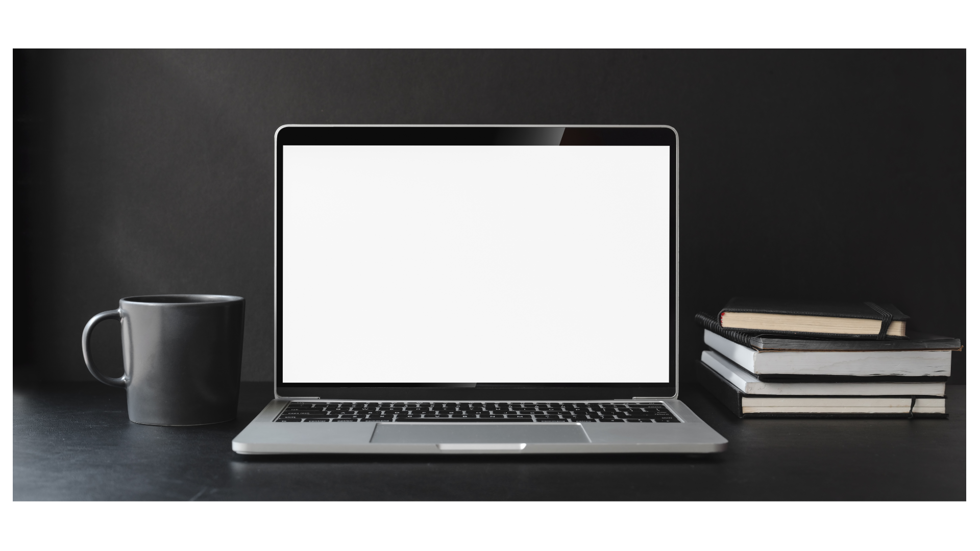 Laptop on a desk.